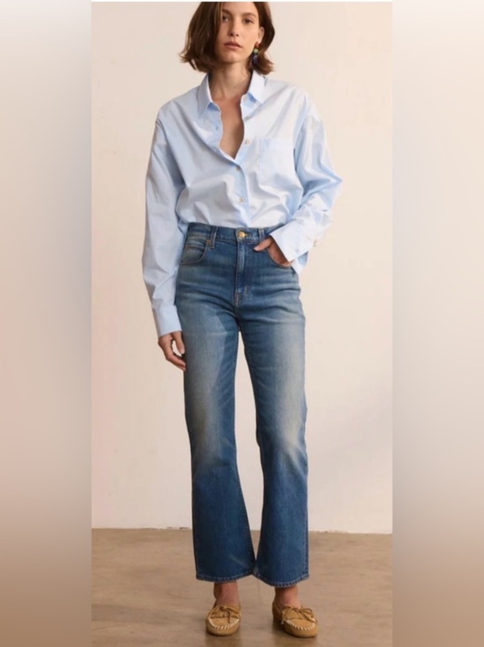 Jamie Haller Kenickie Jeans in Distressed Indigo 24 waist measures 26”